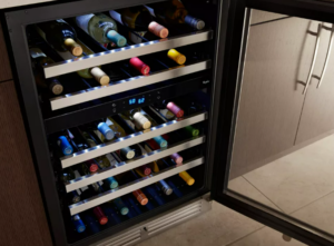 a fridge storing bottles of wine 