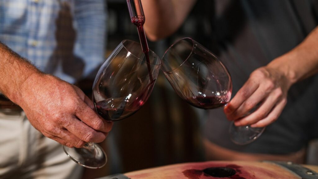 people holding wine glasses with wine showing wine ageing