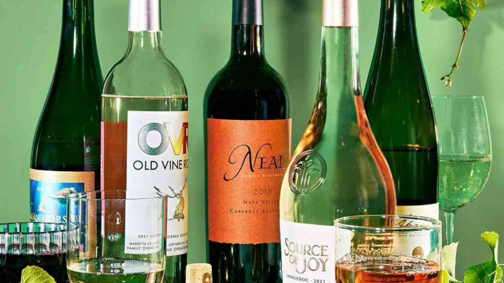 5 bottles of wine showing the best sustainable wine brands 